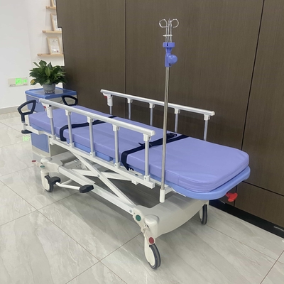 কেনা হাইড্রোলিক স্ট্রেচার Hhospital Equipment Medical Patient Trolley ভাঁজযোগ্য রক্ষাকবচ হুইলচেয়ার স্থানান্তর b অনলাইনে উৎপাদন
