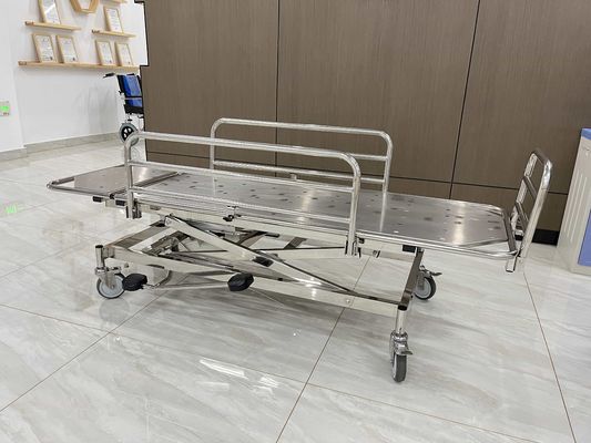 উচ্চ মানের স্টেইনলেস স্টীল জরুরী স্ট্রেচার ট্রলি স্টেইনলেস স্টীল গার্ডিল