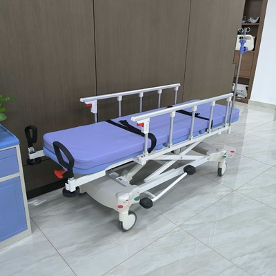 হাইড্রোলিক স্ট্রেচার Hhospital Equipment Medical Patient Trolley ভাঁজযোগ্য রক্ষাকবচ হুইলচেয়ার স্থানান্তর b