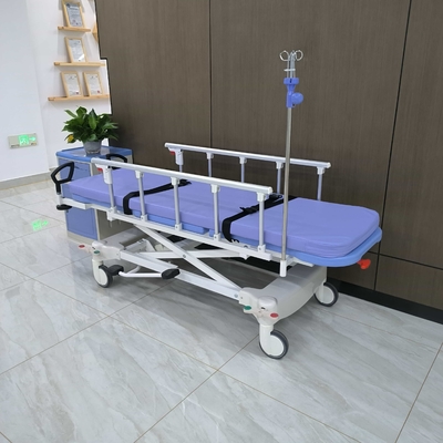 হাইড্রোলিক স্ট্রেচার Hhospital Equipment Medical Patient Trolley ভাঁজযোগ্য রক্ষাকবচ হুইলচেয়ার স্থানান্তর b