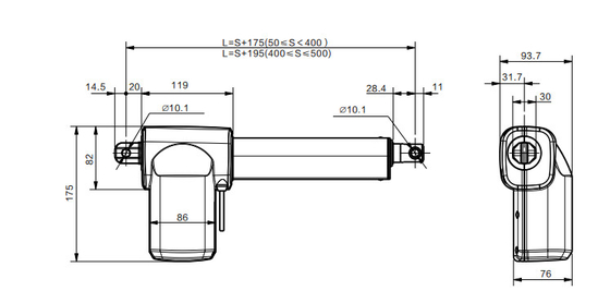 24VDC লিনিয়ার অ্যাকচুয়েটর কন্ট্রোলার IPX6W স্ট্রোক বৈদ্যুতিক হাসপাতালের বেডের জন্য চ্ছিক